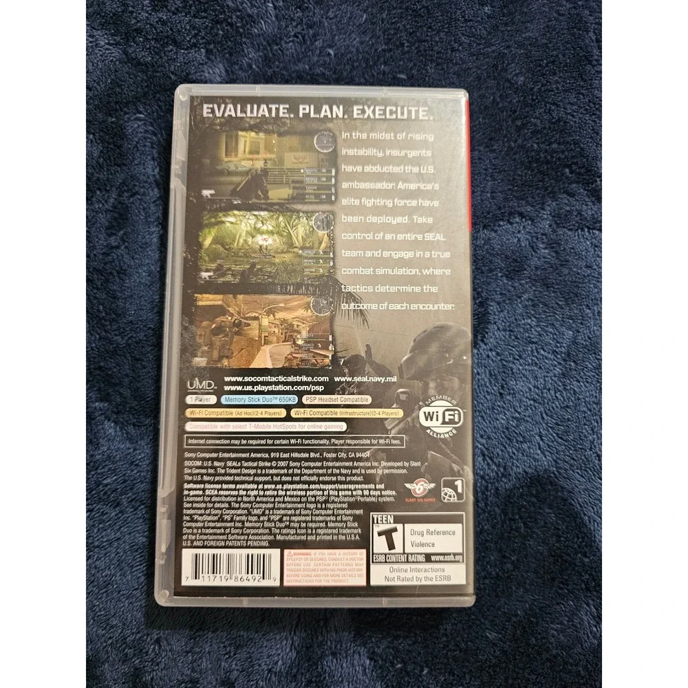 SOCOM US Navy SEALs Tactical Strike Sony PSP Greatest Hits CIB Manual